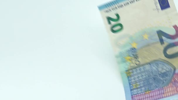 Rallentatore Degli Euro Sta Volando Cadendo Banconote Valori Diversi Volano — Video Stock