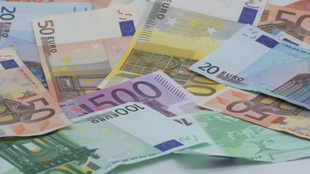 Ralentissement Euro Est Baisse Billets Différentes Valeurs Euro Cash Money — Video