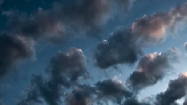 Timelapse Day Night Sky Dark Stormy Clouds Forming Moving Fast — Stock Video