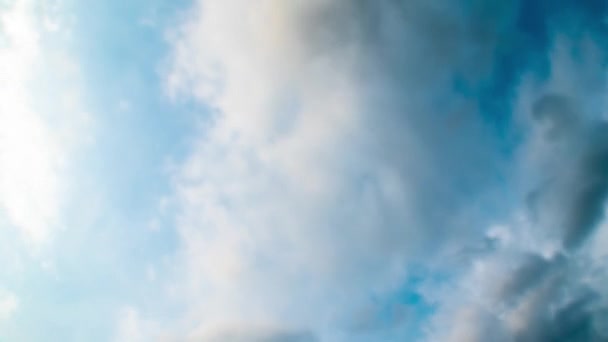 夏ダンの晴れた日に青い空と積雲の白い雲の焦点から4Kタイムラプス — ストック動画