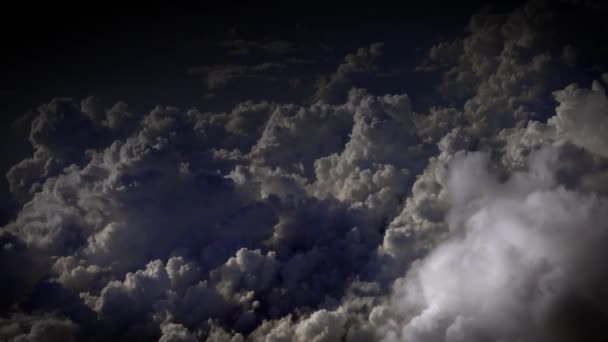 Schwarzer Himmel Der Nacht Gewitterwolken Aufgeladene Masse Bewegen Dan — Stockvideo