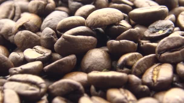 Geröstete Kaffeebohnen Rotieren Frische Zutat Für Die Zubereitung Guten Kaffee — Stockvideo