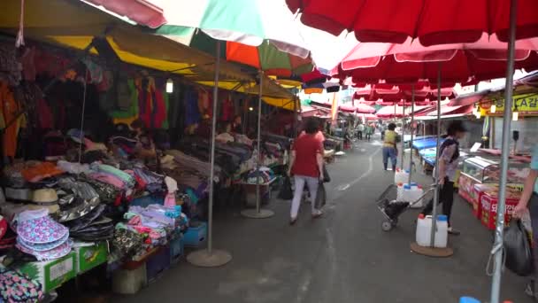 Busan Güney Kore Temmuz 2017 Güney Kore Jagalchi Pazarı Pazardaki — Stok video