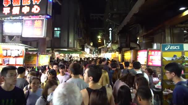Tajpej Tajwan Września 2016 Tajwański Nocny Targ Shilin Tłum Ludzi — Wideo stockowe