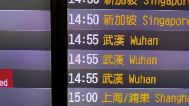 Bordo Del Aeropuerto Con Aviones Cancelados Wuhan Debido Pandemia Del — Vídeos de Stock