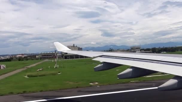 Тайвань Июнь 2016 Aircraft Traffic Airport Plane Ready Takeoff Fly — стоковое видео
