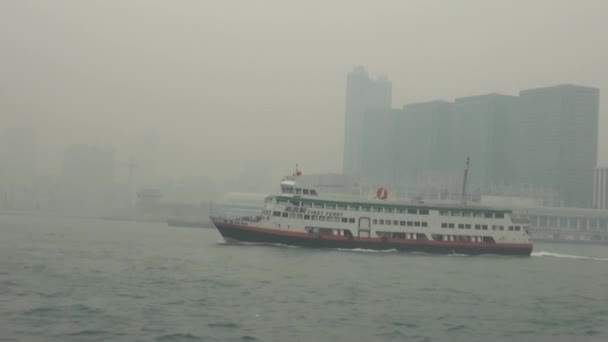 Kowloon Hong Kong Aprile 2013 Traghetti Nel Victoria Harbour Hong — Video Stock