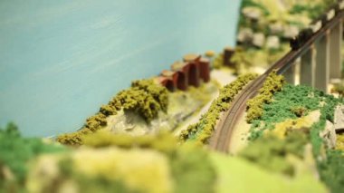Minyatür Model Ölçekli Buhar Treni, vagonlu, bulanık hareket-Dan kullanıyor