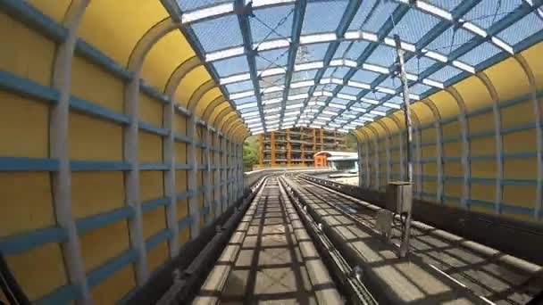 Tren Elevado Viaje Moderno Taiwán Sin Conductor Elevado Rail Metro — Vídeo de stock