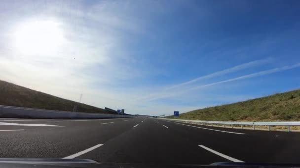 Pov Ansicht Von Autos Auf Der Autobahn Den Provinzen Von — Stockvideo