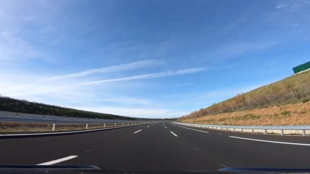 Pov Vue Voiture Conduisant Sur Autoroute Dans Les Provinces Séville — Video