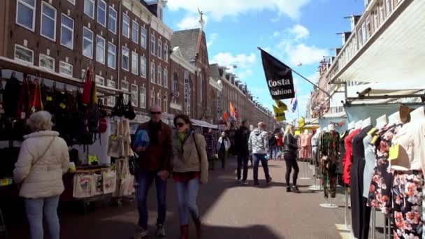 Amsterdam Holandia Maj 2019 Turyści Spacerują Słynnym Albert Cuyp Market — Wideo stockowe