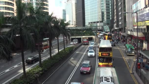 Hongkong Septiembre 2014 Tráfico Personas Calle Del Centro Hong Kong — Vídeo de stock