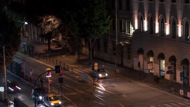 Roma Italia Settembre 2018 Timelapse Vista Sopraelevata Una Strada Con — Video Stock