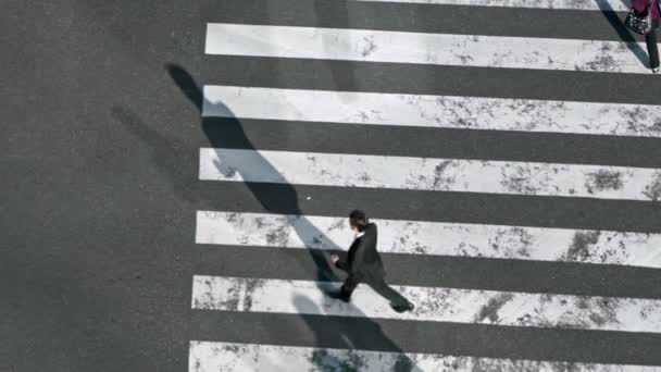 Tokyo Giappone Febbraio 2020 Rallentatore Vista Sopraelevata Una Folla Passaggio — Video Stock