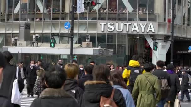 Tokyo Giappone Febbraio 2020 Gli Asiatici Indossano Una Maschera Protettiva — Video Stock