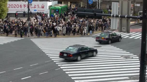 Tokyo Japon Février 2020 Vue Surélevée Des Voitures Circulation Conduisant — Video