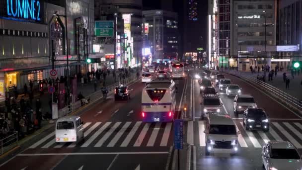 Tokyo Giappone Gennaio 2020 Vista Elevata Traffico Automobili Che Guidano — Video Stock