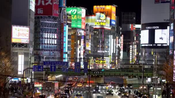 Tokió Japán 2020 Január Időeltolódás Valós Sebességre Légitekintés Emberek Átkelés — Stock videók