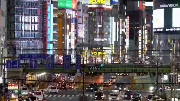 Tokió Japán Január 2020 Timelapse Légi Nézet Emberek Átkelés Utcán — Stock videók