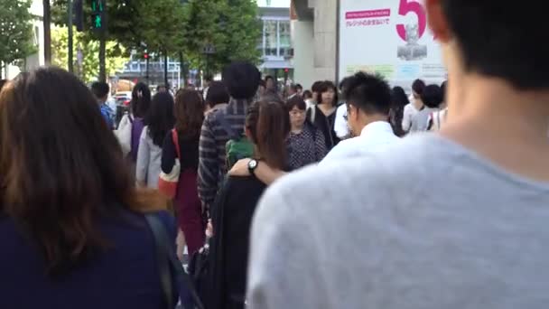 Tokio Japón Septiembre 2017 Multitud Pasos Peatonales Intersección Tokio Gente — Vídeo de stock