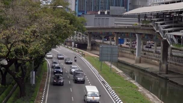 Kuala Lumpur Malezja Kwietnia 2018 Widok Lotu Ptaka Ulicę Ruchem — Wideo stockowe