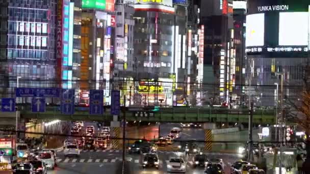 Tokió Japán Január 2020 Hyperlapse Légi Nézet Emberek Átkelés Utcán — Stock videók