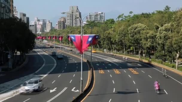 Taipei Taiwan Outubro 2014 Timelapse Com Luz Dia Cityscape Taipei — Vídeo de Stock