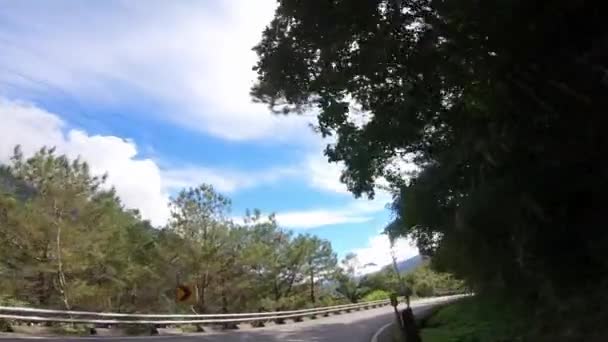 Jazda Górską Drogą Przez Las Zakrętami Taitung Jazda Pustej Drodze — Wideo stockowe