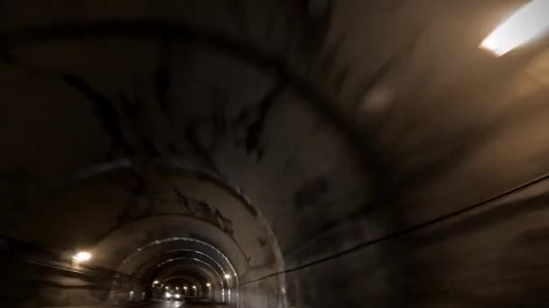 Kör Bil Tunnel Rörelse Bil Kör Inuti Tunneln Bilar Trafik — Stockvideo