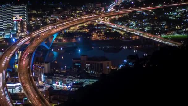Тайбей Тайвань Березня 2018 Збільшення Повітряного Вигляду Моста Пасажиропотоком Місті — стокове відео