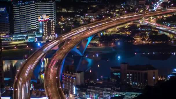 Taipeh Taiwan März 2018 Hyperlapse Luftaufnahme Einer Autobahnbrücke Mit Viel — Stockvideo