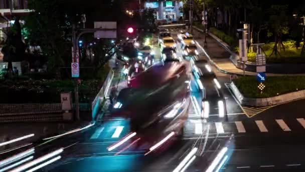 Taipeh Taiwan April 2017 Zeitraffer Ansicht Der Straße Mit Verkehr — Stockvideo