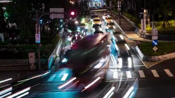 Taipei Tchaj Wan Duben 2017 Včasný Pohled Ulici Dopravou Chodci — Stock video