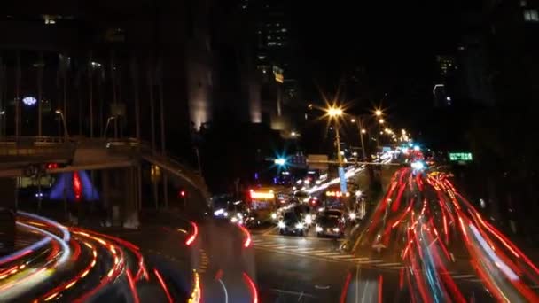 Taipei Taiwan May 2016 Timelapse Aerial View Cityscape Traffic Cars — Stock Video