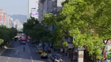 Zaman ayarlı 4K HD Ultra Işık Günü, Şehir Taipei, Tayvan-Dan trafiğine bakıyor