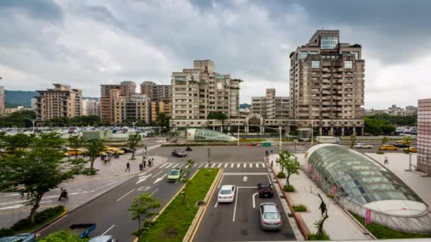 Taipei Taiwán Mayo 2016 Timelapse Aerial View Cityscape Cerca Estación — Vídeos de Stock