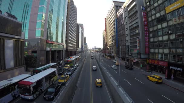 Março 2016 Timelapse Aerial View Cityscape Taipei Olhando Para Tráfego — Vídeo de Stock
