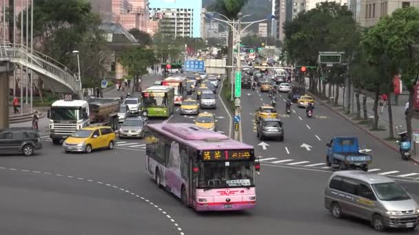 Taipeh Taiwan März 2016 Luftverkehr Autos Motorräder Und Verschiedene Fahrzeuge — Stockvideo