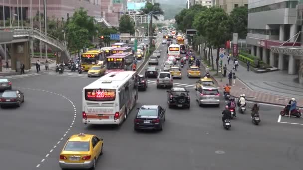 Taipeh Taiwan Mai 2016 Luftverkehr Autos Motorräder Und Verschiedene Fahrzeuge — Stockvideo