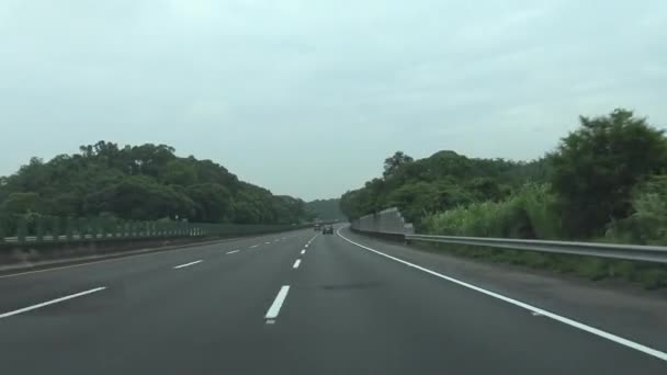 Jedzie Pov Jedzie Północ Autostradą Tajpej Północ Tajwanu Samochód Jedzie — Wideo stockowe