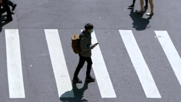 Taipei Taiwan Fevereiro 2020 Rua Vista Aérea Câmera Lenta Com — Vídeo de Stock