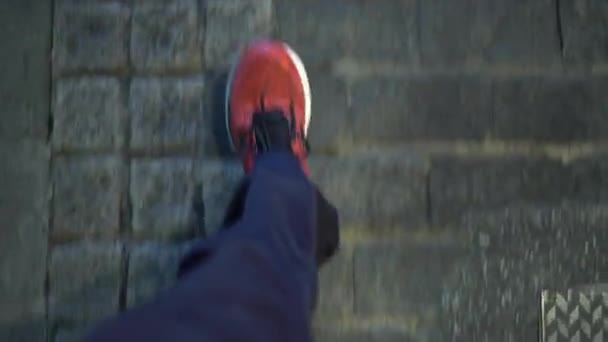 Tchaj Pej Tchaj Wan Březen 2016 Subjektivní Osoba Nohy Chůze — Stock video