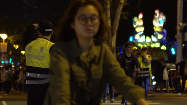 Taipei Tchaj Wan Březen 2017 Zpomalený Pohyb Asijského Policisty Reguluje — Stock video