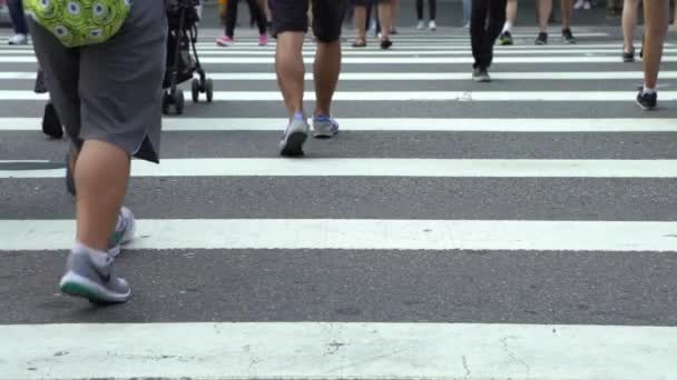 Taipei Taiwan Agosto 2017 Multidão Pedestres Estão Atravessando Movimentada Rua — Vídeo de Stock