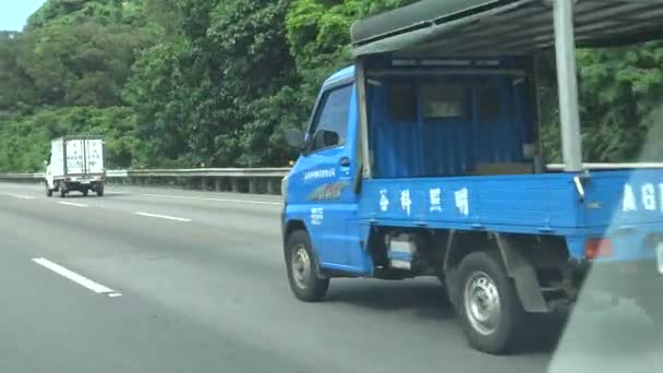 Taipei Tajwan Lipca 2015 Jadąc Pov Kierując Się Północ Autostradą — Wideo stockowe