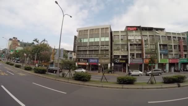 Tchaj Pej Tchaj Wan Říjen 2015 Gopro Cestování Ulici Autobusu — Stock video