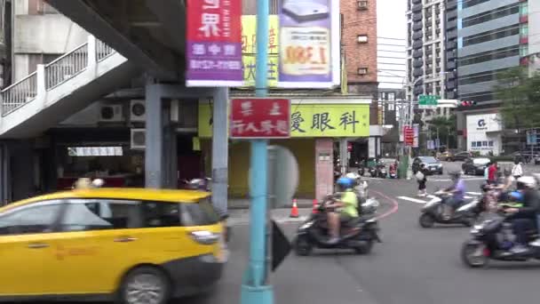 Taipeh Taiwan Oktober 2015 Verkehr Auf Der Straße Vom Bus — Stockvideo