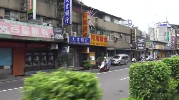 Taipei Taiwan Ottobre 2015 Viaggio Traffico Strada Autobus Nella Città — Video Stock