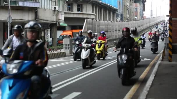 Tajpej Tajwan Maja 2016 Motocykle Ruchu Jazdy Drodze Pracy Ruchliwych — Wideo stockowe